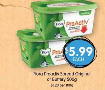 Spudshed Flora proactiv spread original or buttery offer