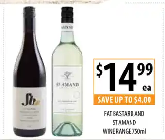Supabarn Fat Bastard and St. Amand Wine Range 750mL offer