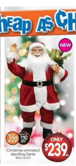 Cheap as Chips Christmas animated standing santa offer