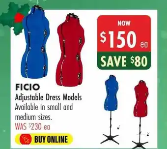 Lincraft Ficio adjustable dress models offer