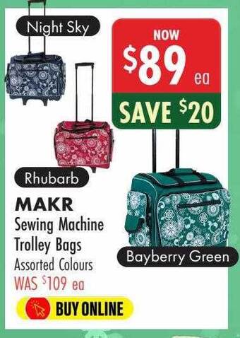 Makr sewing machine trolley bags
