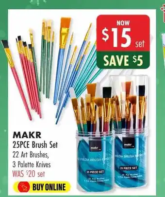 Lincraft Makr 25pce brush set offer
