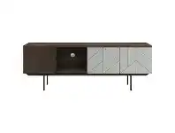 LivingStyles Mia 3 Door TV Unit, 160cm, Walnut / Grey offer
