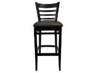 LivingStyles Durafurn Florence Commercial Grade European Beech Bar Stool, Vinyl Seat, Chocolate offer