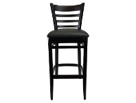LivingStyles Durafurn Florence Commercial Grade European Beech Bar Stool, European Made, Vinyl Seat, Chocolate / Black offer