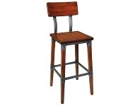 LivingStyles Durafurn Genoa Commercial Grade European Beech Bar Chair, Timber Seat offer