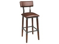 LivingStyles Durafurn Genoa Commercial Grade European Beech Bar Chair, Vinyl Seat offer