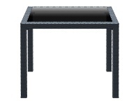 LivingStyles Siesta Bali Resin Wicker Indoor / Outdoor Square Dining Table, 94cm, Anthracite offer