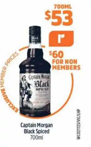 BWS Captain morgan black spiced offer