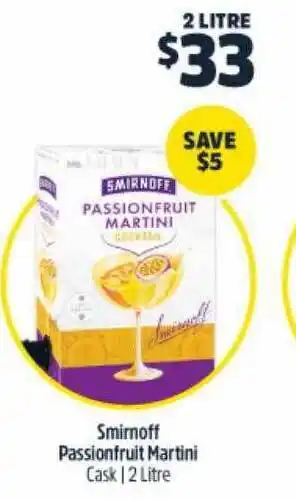 BWS Smirnoff passionfruit martini offer