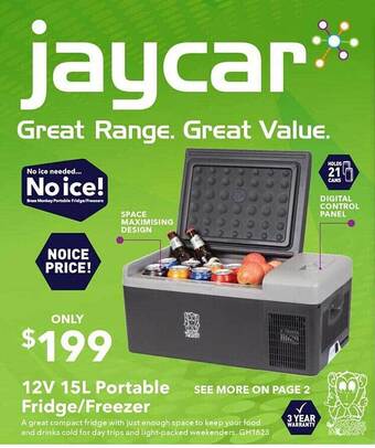 Jaycar Electronics 12v 15l portable fridge - freezer offer