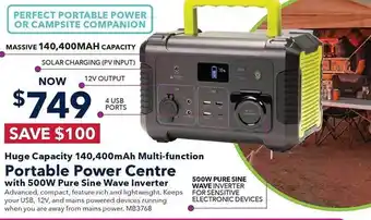 Jaycar Electronics Portable power centre with 500w pure sine wave inverter offer