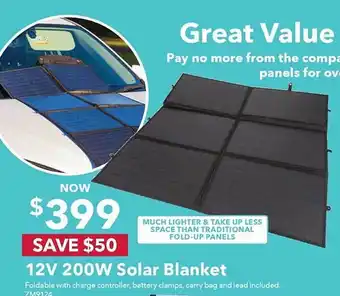 Jaycar Electronics 12v 200w solar blanket offer