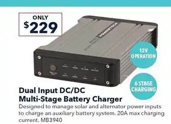 Jaycar Electronics Dual input dc-dc multi-stage battery charger offer