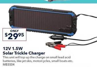 Jaycar Electronics 12v 1.5w solar trickle charger offer