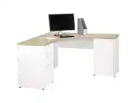 Officeworks J.Burrows Washington 1500 x 1500mm Corner Workstation White Oak offer