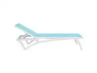 Siesta Pacific Commercial Grade Sun Lounger, White / Turquoise