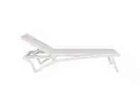 LivingStyles Siesta Pacific Commercial Grade Sun Lounger, White / Taupe offer
