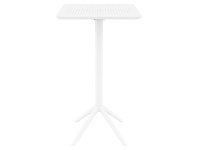 LivingStyles Siesta Sky Commercial Grade Indoor / Outdoor Square Folding Bar Table, 60cm, White offer