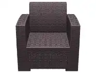 LivingStyles Siesta Monaco Commercial Grade Resin Wicker Outdoor Armchair, Chocolate offer