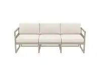 LivingStyles Siesta Mykonos Outdoor Sofa with Cushion, 3 Seater, Taupe / Beige offer