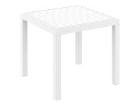 LivingStyles Siesta Orlando Resin Wicker Square Outdoor Dining Table, 80cm, White offer