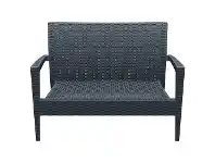 LivingStyles Siesta Tequila Commercial Grade Resin Wicker Outdoor Sofa, 2 Seater, Anthracite offer