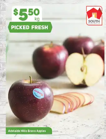 Foodland Adelaide Hills Bravo Apples per kg offer