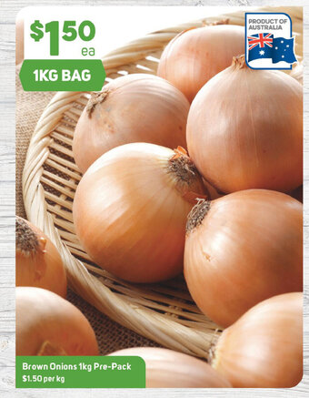 Foodland Brown Onions 1kg Pre-pack offer