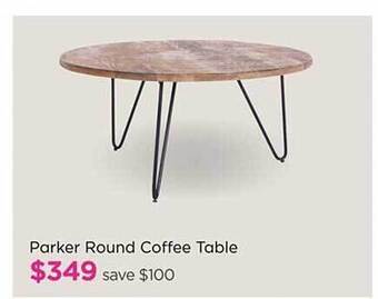 Early Settler Parker round coffee table offer