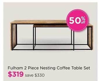 Fulham 2 piece nesting coffee table set