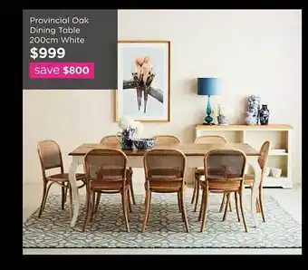 Early Settler Provincial oak dining table 200 cm white offer