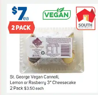 Foodland St. George Vegan Cannoli, Lemon or Raspberry 3" Cheesecake 2 Pack offer