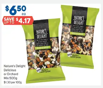 Foodland Nature's Delight Delicious or Orchard Mix 500g offer