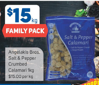 Foodland Angelakis Bros. Salt & Pepper Crumbed Calamari 1kg offer