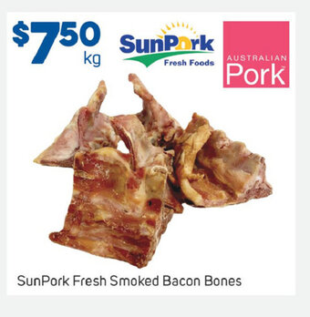 Foodland SunPork Fresh Smoked Bacon Bones offer