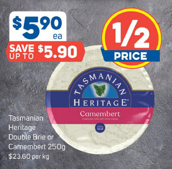 Foodland Tasmanian Heritage Double Brie or Camembert 250g offer