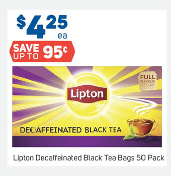 Foodland Lipton Decaffeinated Black Tea Bags 50 Pack offer