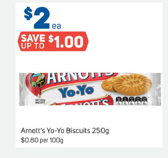 Foodland Arnott's Yo-Yo Biscuits 250g offer