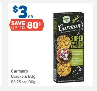 Foodland Carman's Crackers 80g offer