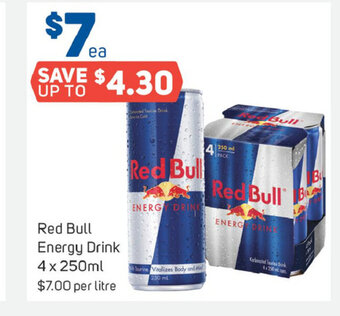 Foodland Red Bull Energy Drink 4 x 250mL offer