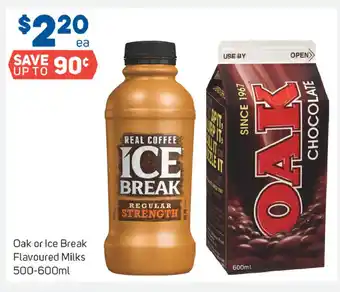 Foodland Oak or Ice Break Flavoured Milks 500-600mL offer