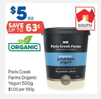 Foodland Paris Creek Farms Organic Yoghurt 500g offer