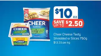 Foodland Cheer Cheese Tasty Shredded or Slices 750g offer