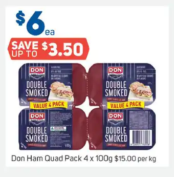 Foodland Don Ham Quad Pack 4 x 100g offer