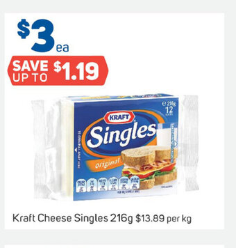 Foodland Kraft Cheese Singles 216g offer