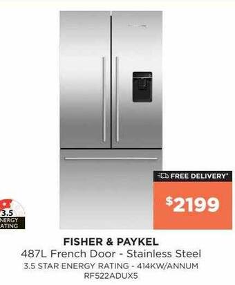 Bing Lee Fisher & paykel 487l french door - stainless steel offer