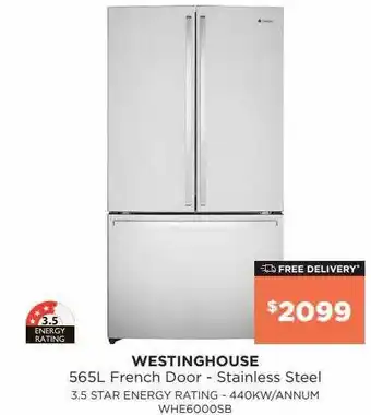 Bing Lee Westinghouse 565l french door - stainless steel offer