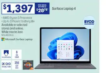 Officeworks Microsoft surface laptop 4 offer