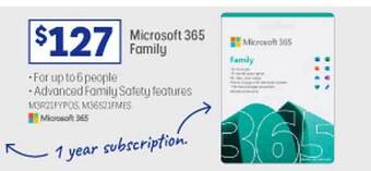 Officeworks Microsoft 365 family offer